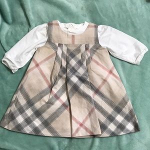 Burberry baby classic plaid long sleeve dress 3M